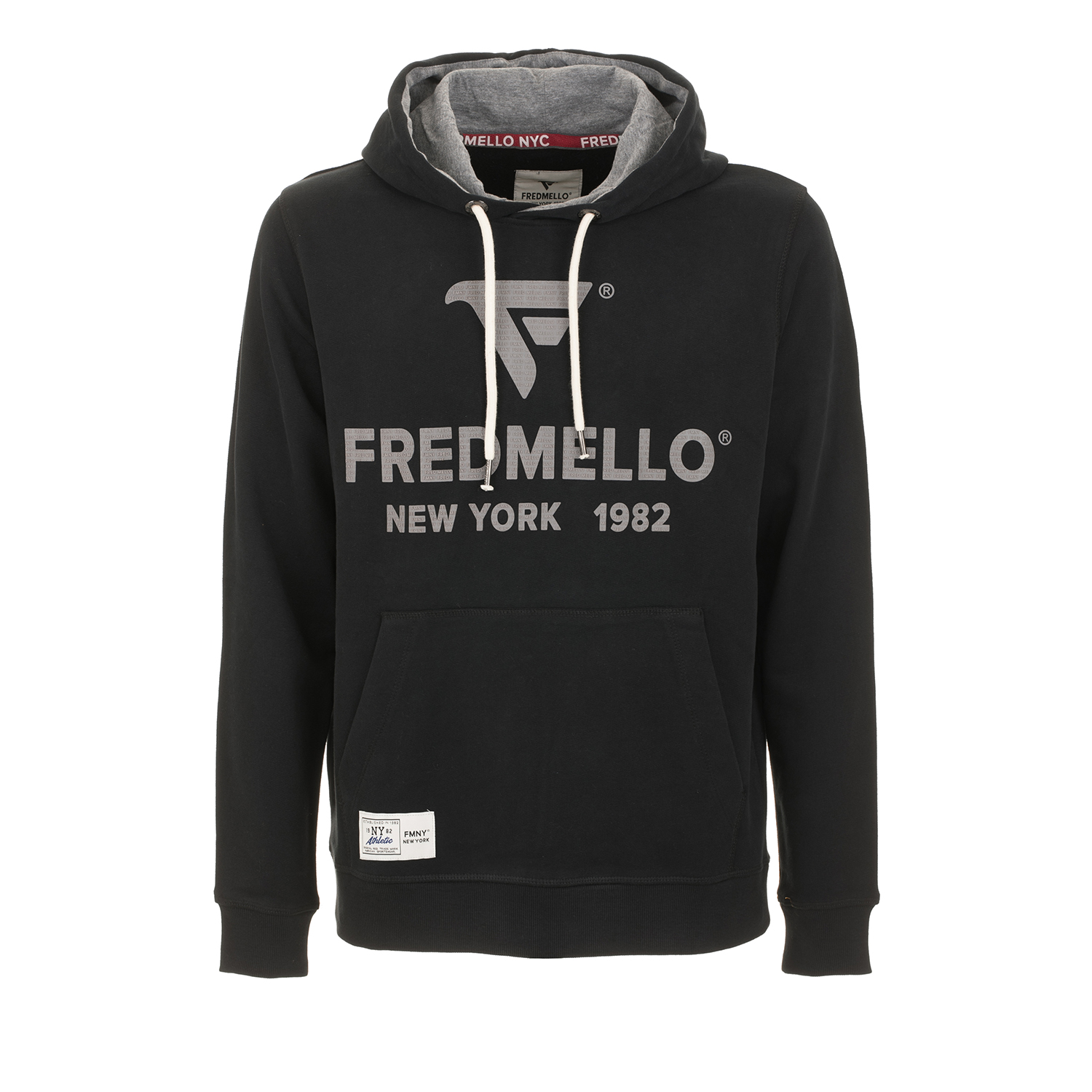 Felpa con cappuccio foderato in jersey a contrasto