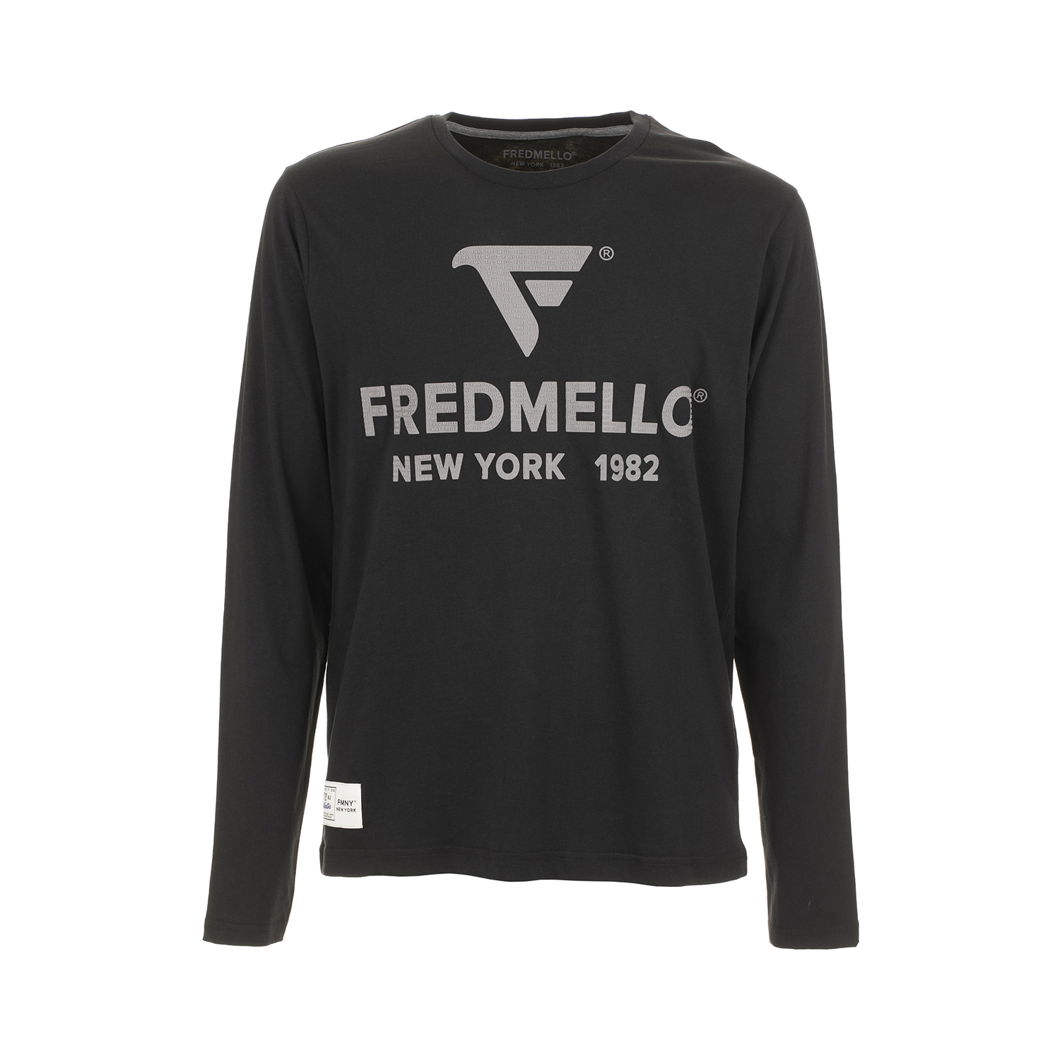 T-shirt girocollo a maniche lunghe