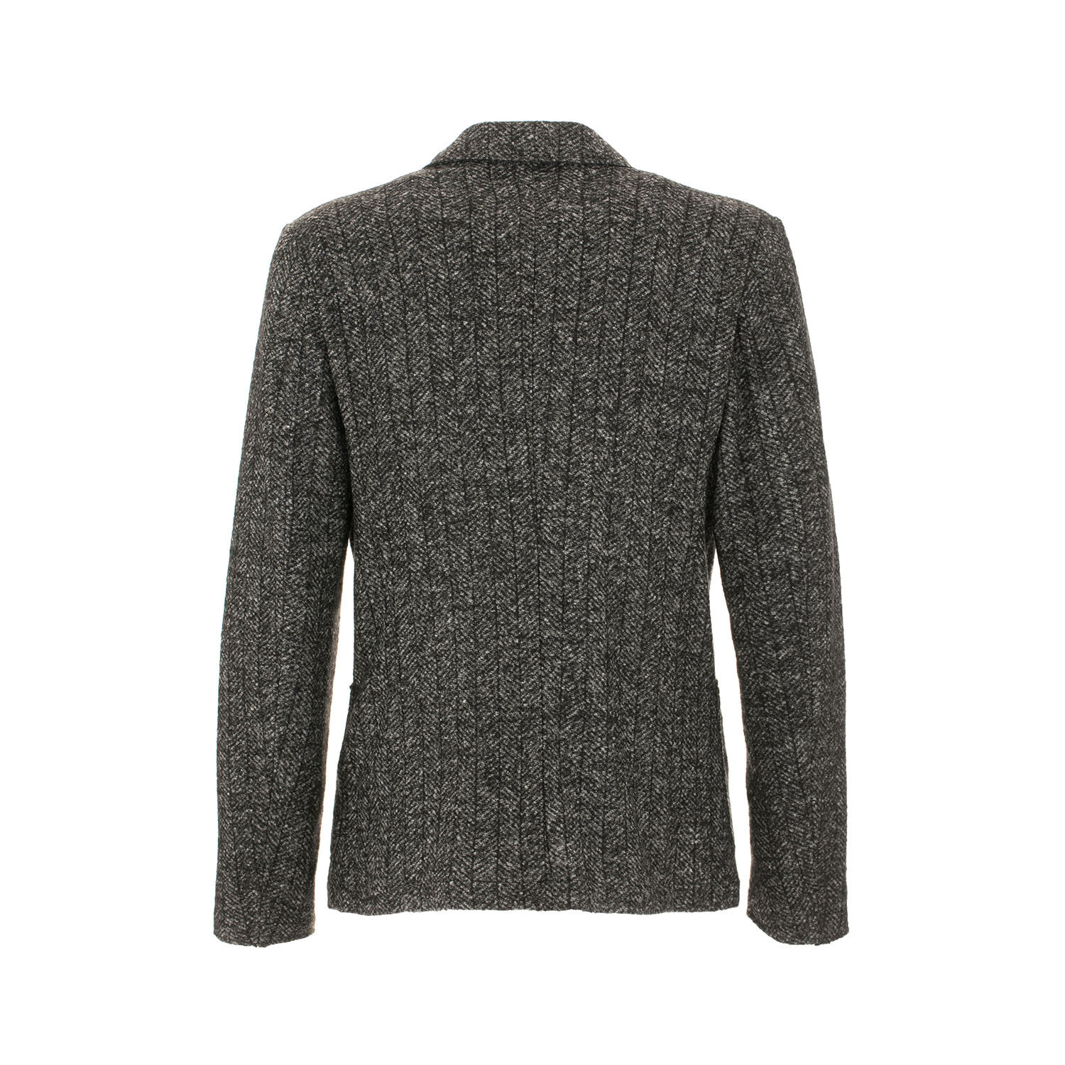 Giacca monopetto sfoderata in fantasia spina di pesce