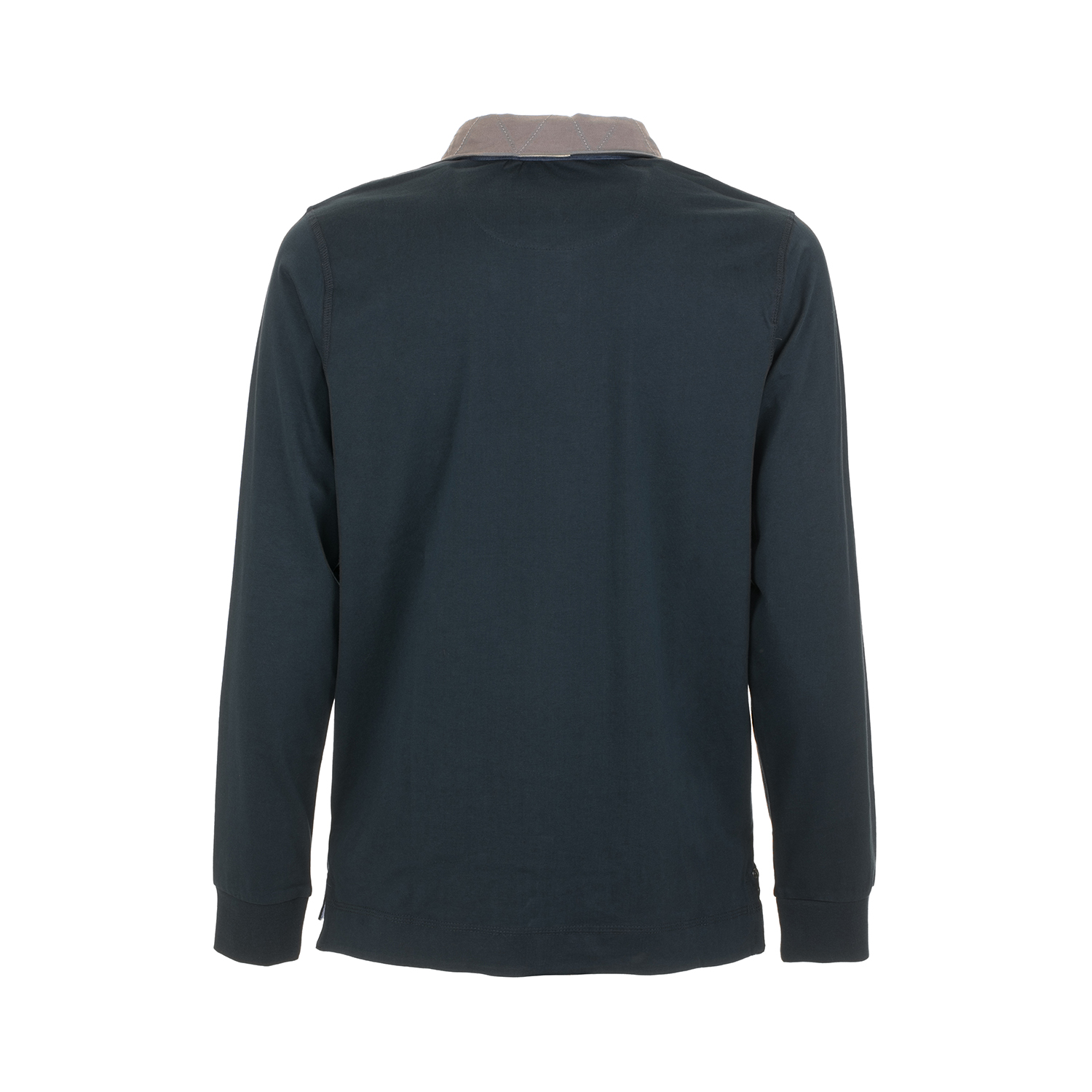 Polo in jersey a manica lunga con ricamo a petto