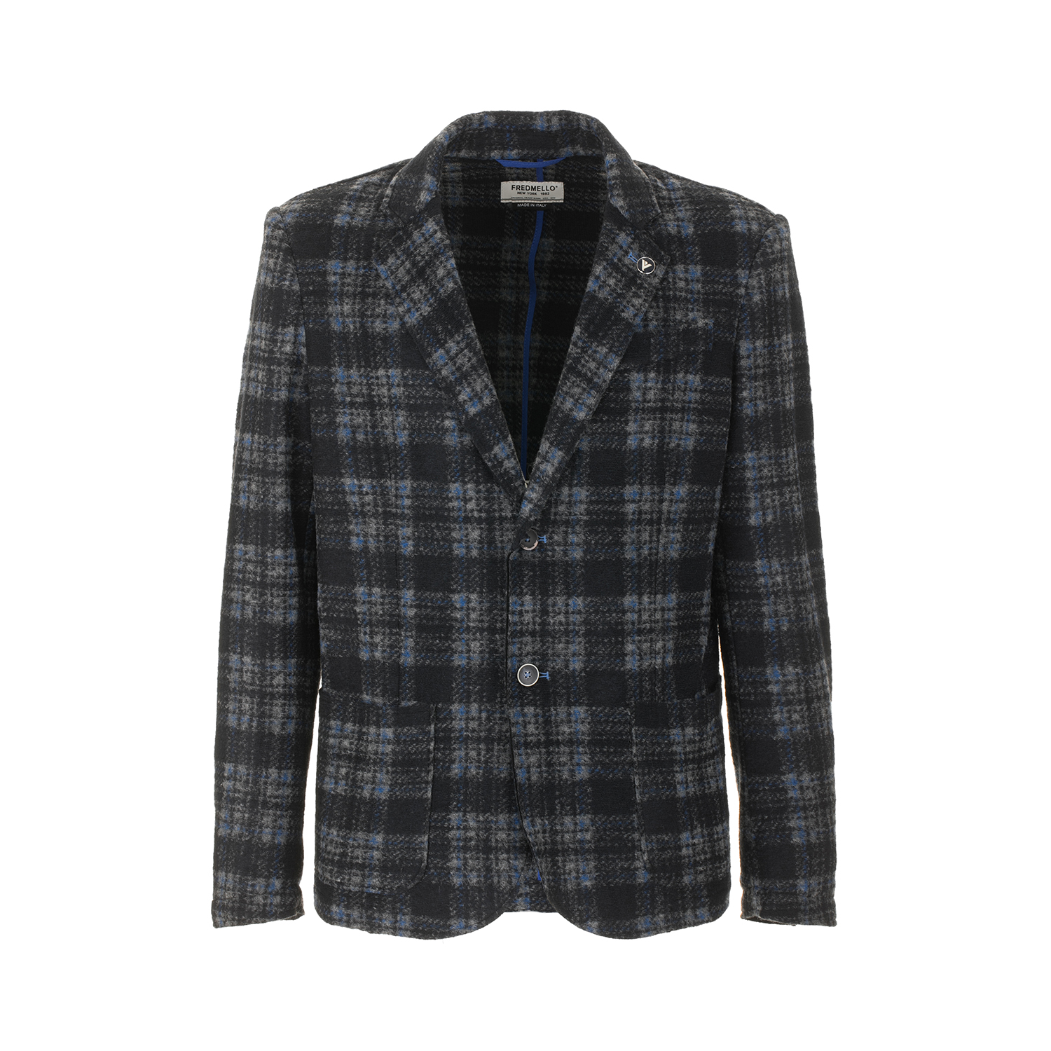 Giacca monopetto sfoderata in fantasia a quadri