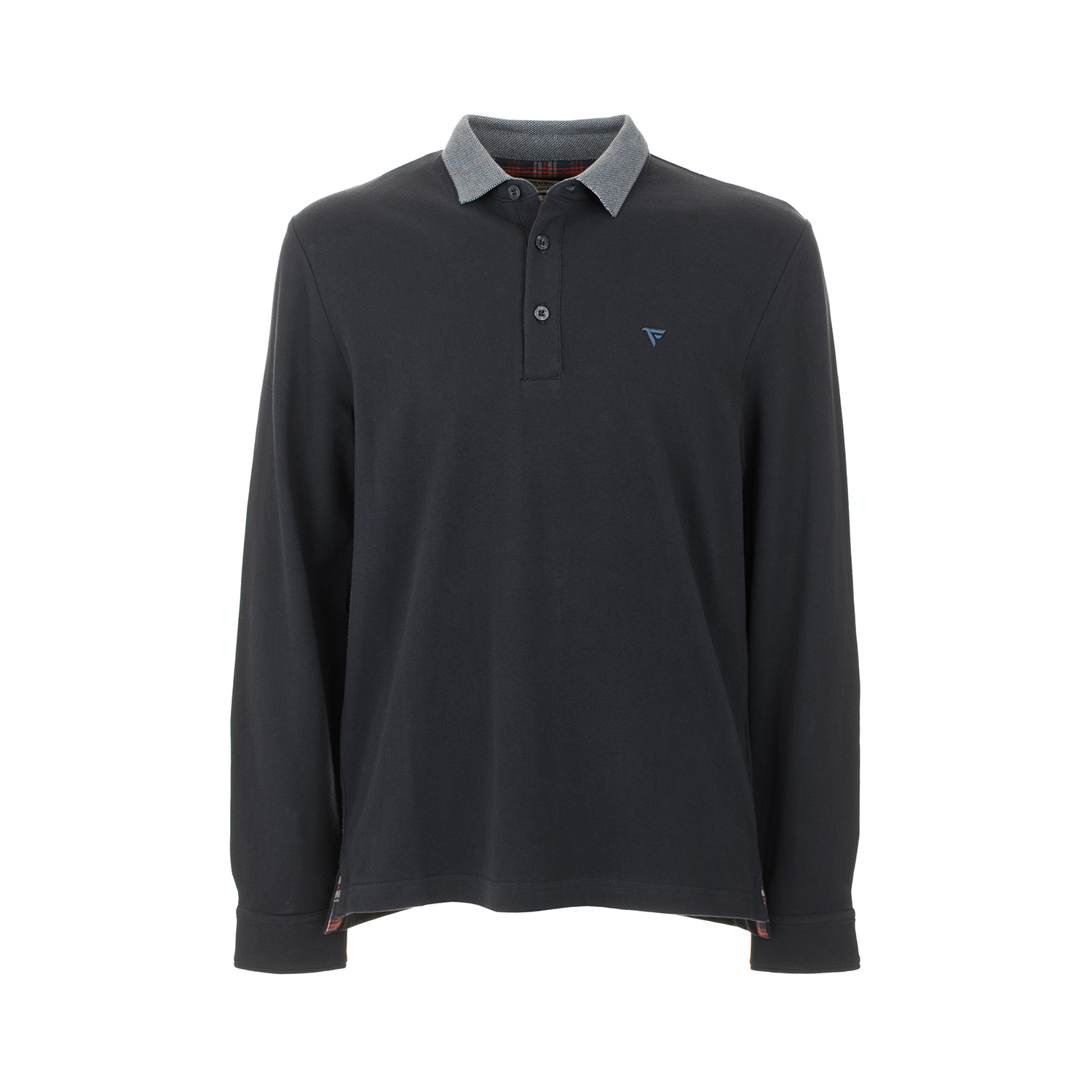 Polo in piquet a manica lunga con Logo ricamato a petto