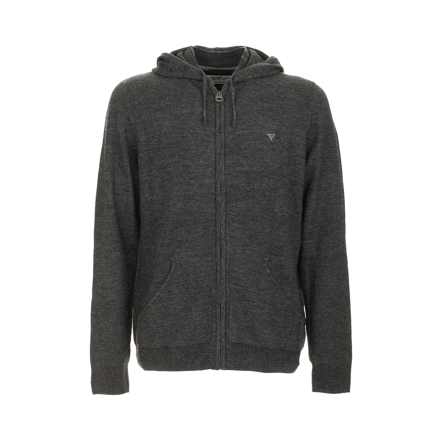 Maglia full zip a maniche lunghe con cappuccio