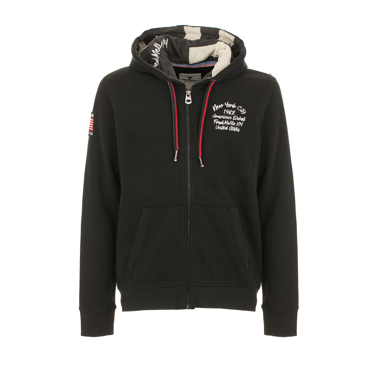 Felpa full zip con cappuccio