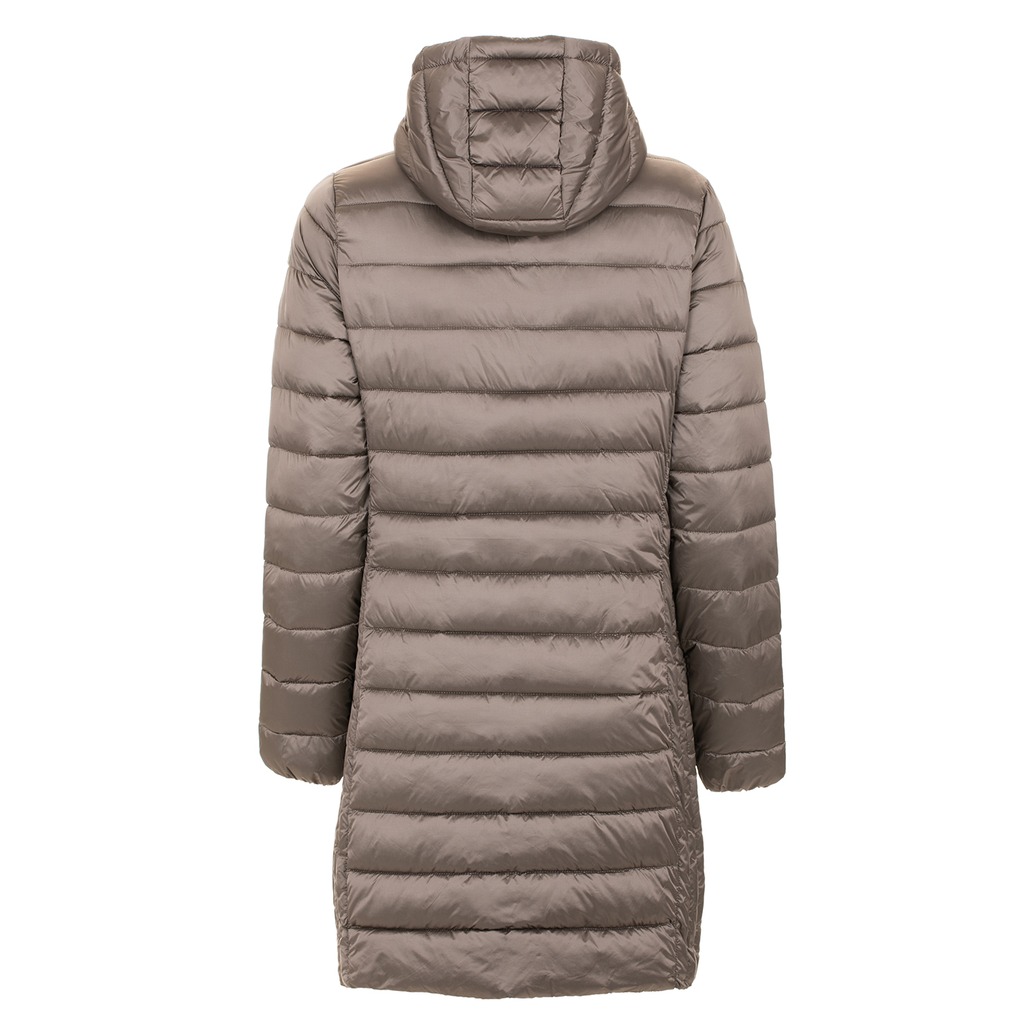 Piumino lungo in nylon cangiante