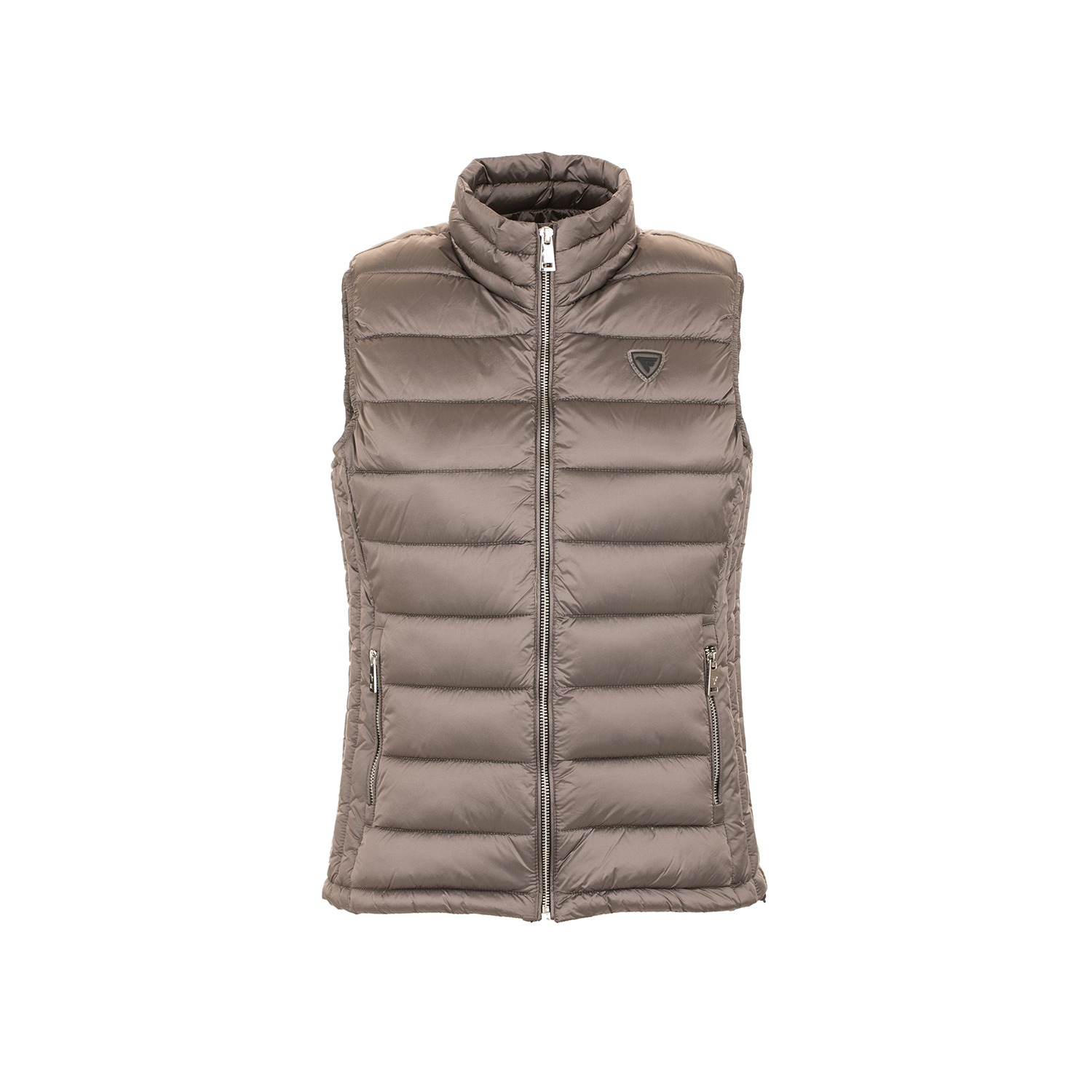 Piumino smanicato in nylon cangiante