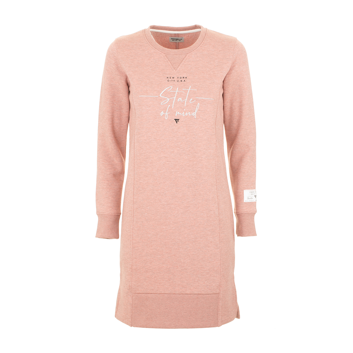 Abito girocollo in felpa melange