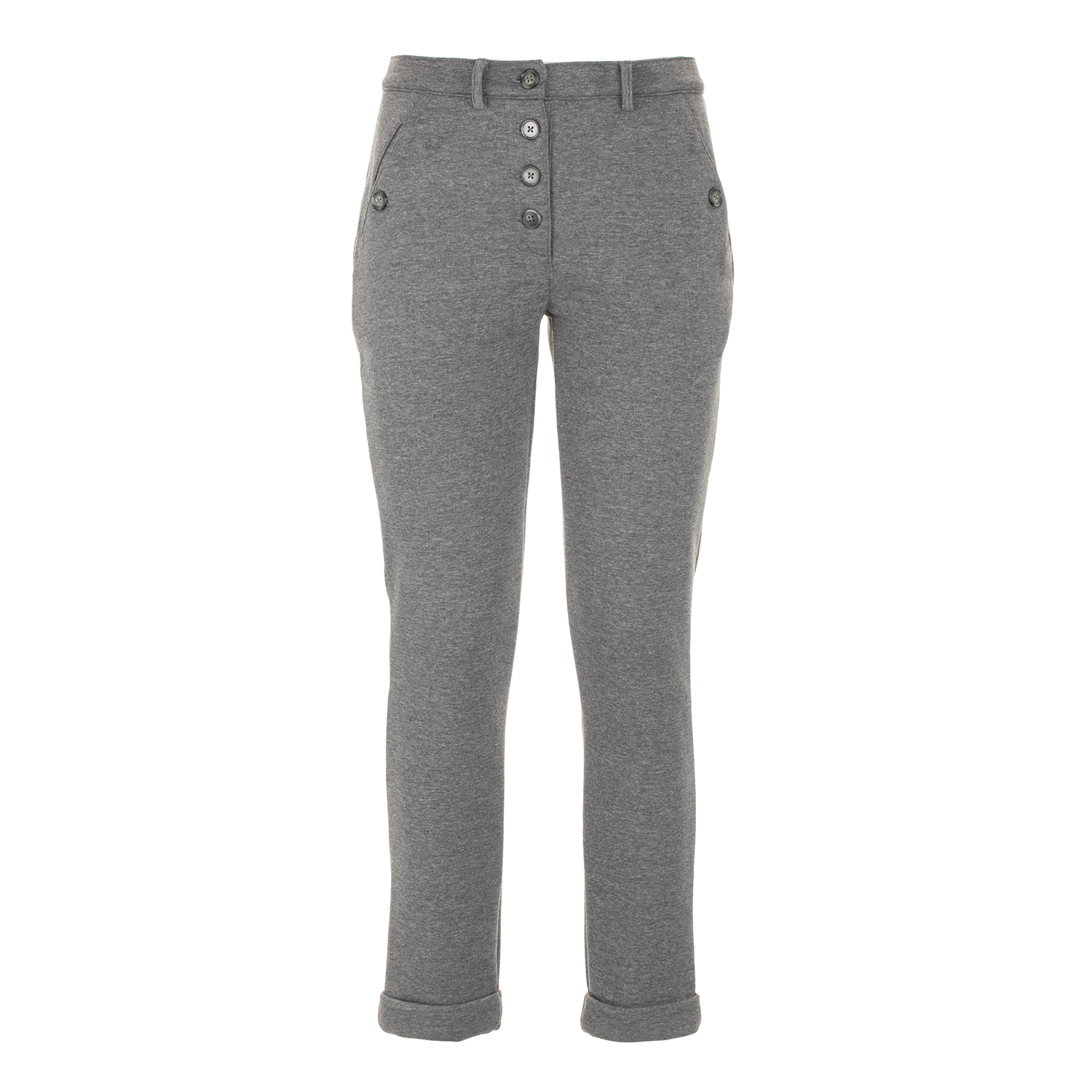 Pantalone cino in felpa melange