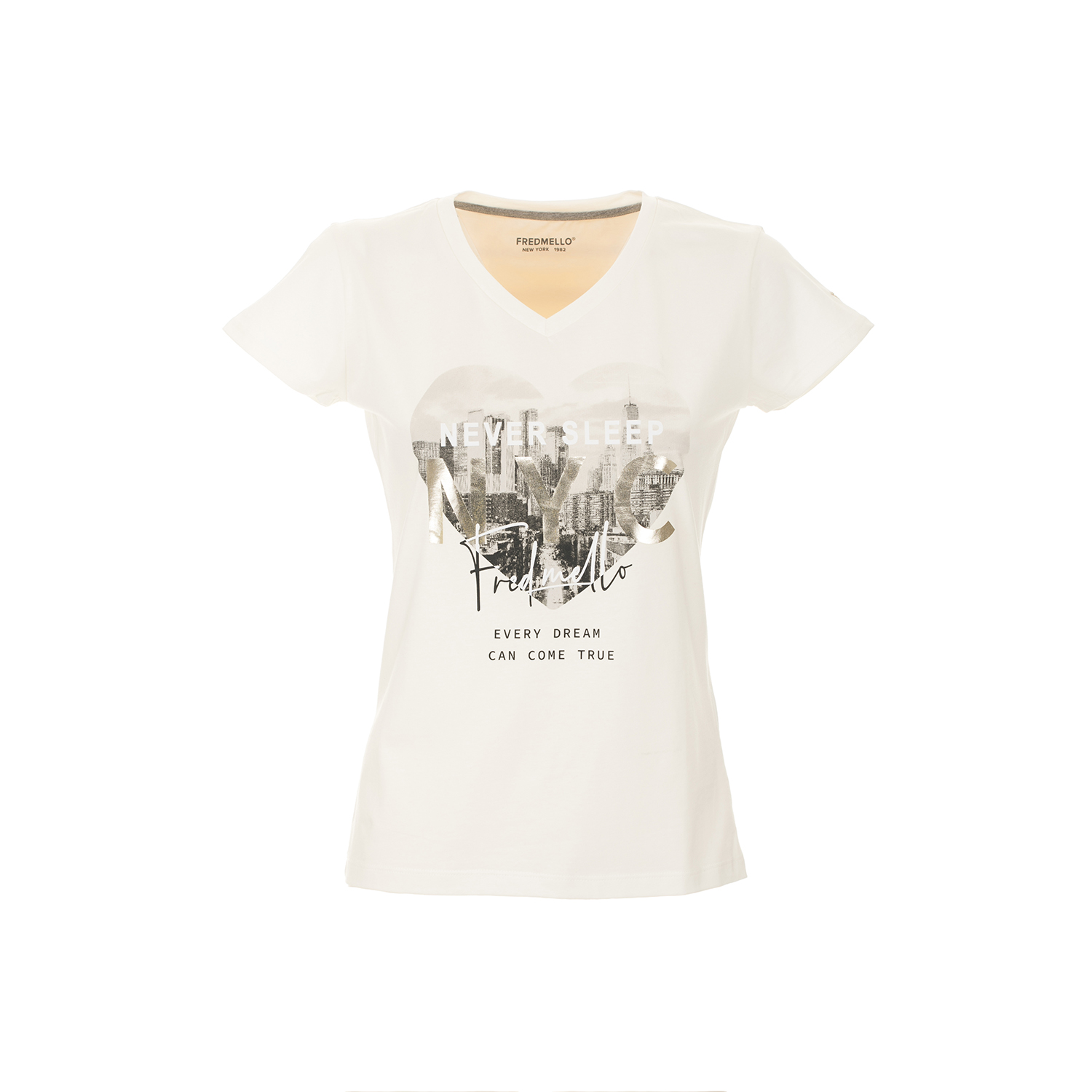 T-shirt scollo V manica corta