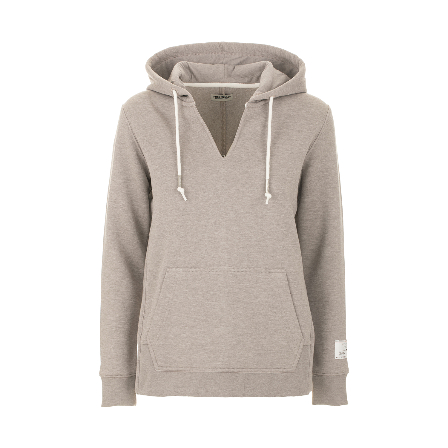 Felpa melange con cappuccio