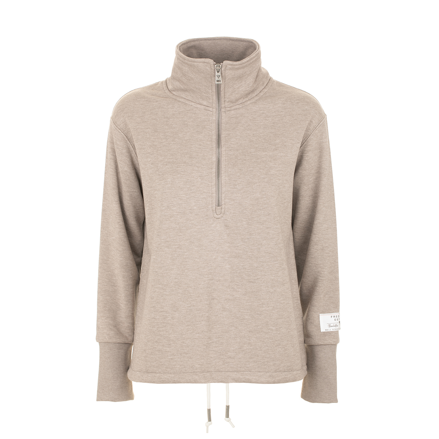 Felpa melange mezza zip