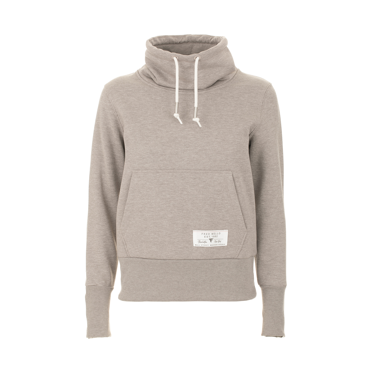 Felpa melange con collo alto