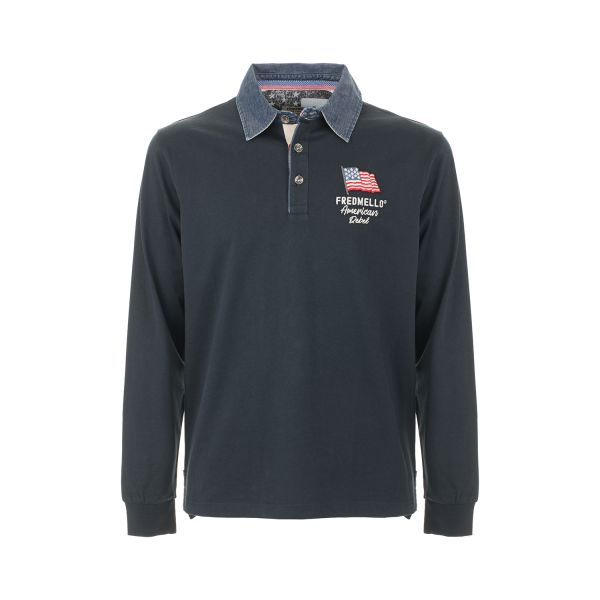 Polo in jersey a manica lunga