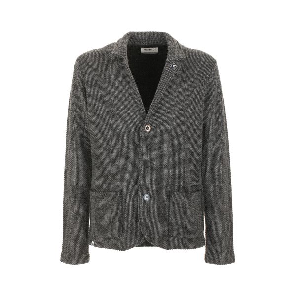 Giacca monopetto in maglia testurizzata