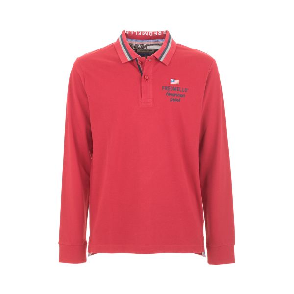 Polo in piquet a manica lunga