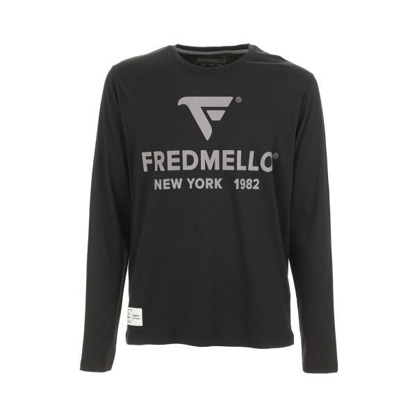 T-shirt girocollo a maniche lunghe