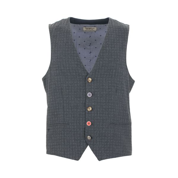 Gilet scollo a V con motivo a quadri