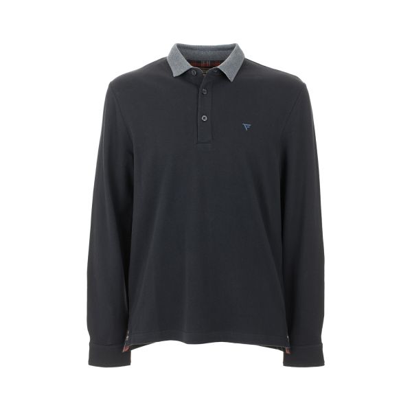 Polo in piquet a manica lunga con Logo ricamato a petto