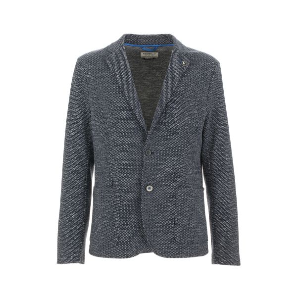 Giacca monopetto sfoderata microfantasia