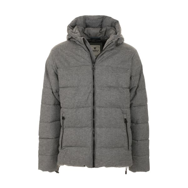 Piumino in tessuto spigato effetto lana