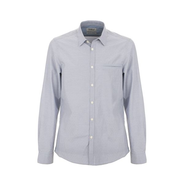 Camicia in filafil con motivo jacquard