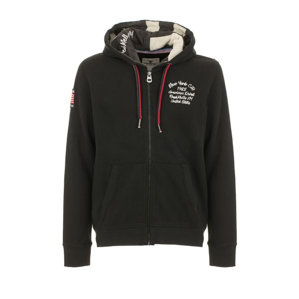 Felpa full zip con cappuccio