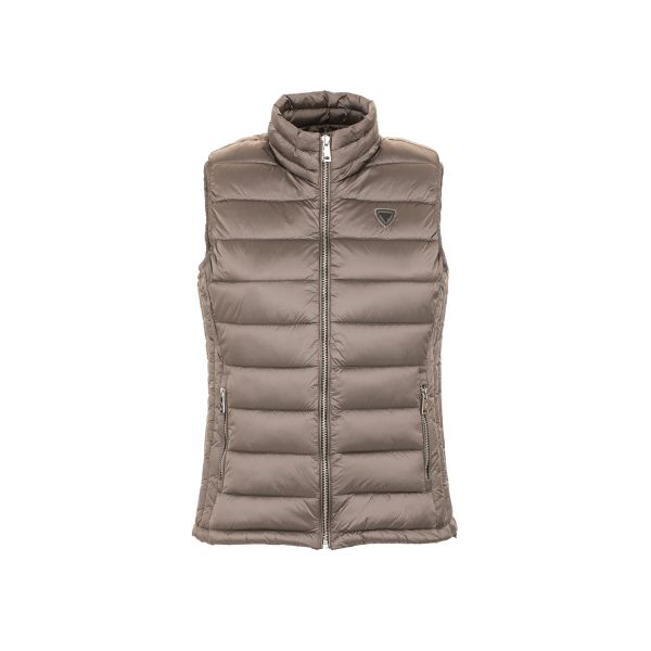 Piumino smanicato in nylon cangiante