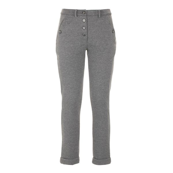 Pantalone cino in felpa melange