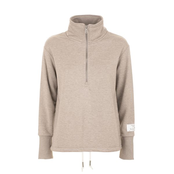 Felpa melange mezza zip