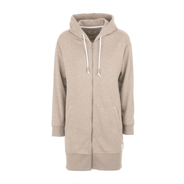 Maxi felpa melange full zip con cappuccio